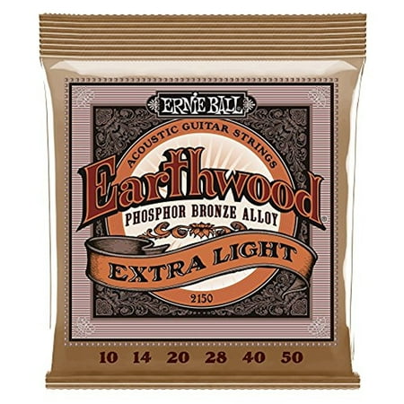 Rare Phosphor Bronze Acoustic Guitar - Ernie Ball 2150 Earthwood Acoustic Phosphor Bronze Guitar Strings, Extra Light, 10-50