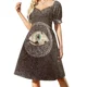 thumbnail image 2 of Vestido de manga corta Clear Vision, ropa de mujer, vestido de noche elegante y chic de verano., 2 of 7