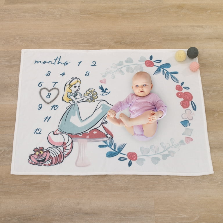 Disney Alice in Wonderland Photo Op Milestone Baby Blanket