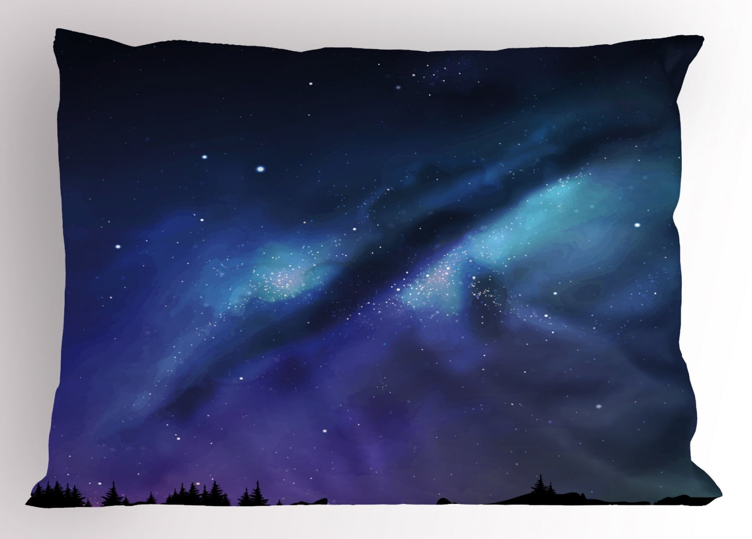 Night Pillow Sham Milky Way Inspired Nebula Cluster Galaxy Fantastic