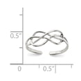 thumbnail image 2 of White Sterling Silver Ring Band Toe Solid, Size 9, 2 of 2