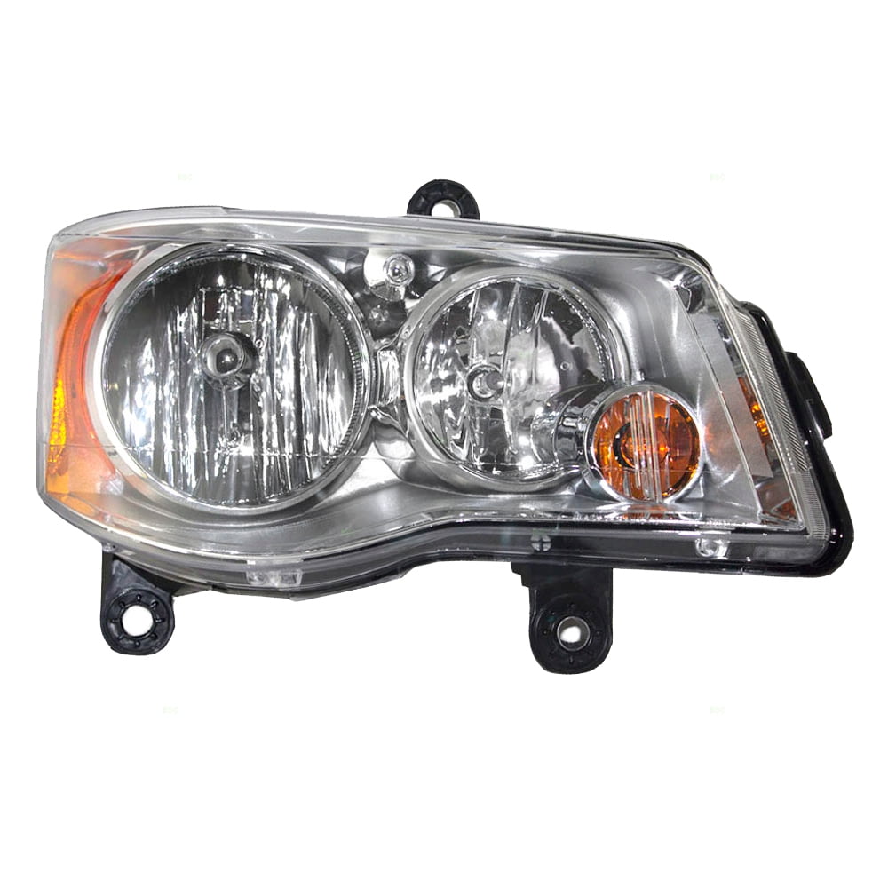 Passengers Halogen Headlight Headlamp Lens w/ Chrome Bezel Replacement