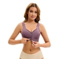 thumbnail image 4 of DARING DIVA Women's Full Coverage Lace Front Closure Vest Sports Bras Purple M, 4 of 6
