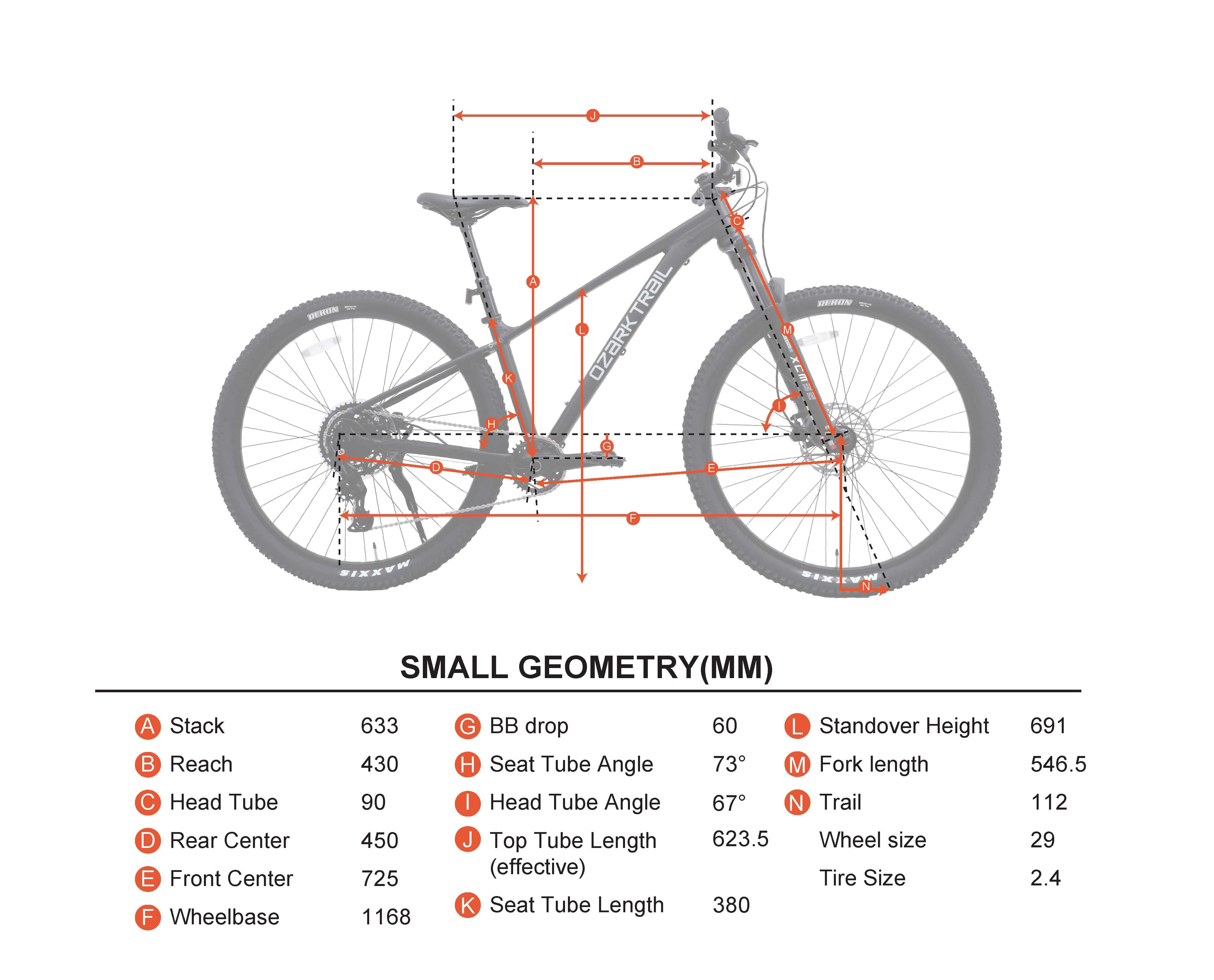 Ozark trail 29" M.2 Ridge Pro Mountain Bike, Small Frame, Fits Riders 5'1"-5'5", Black, Adult, Unisex, Online Only
