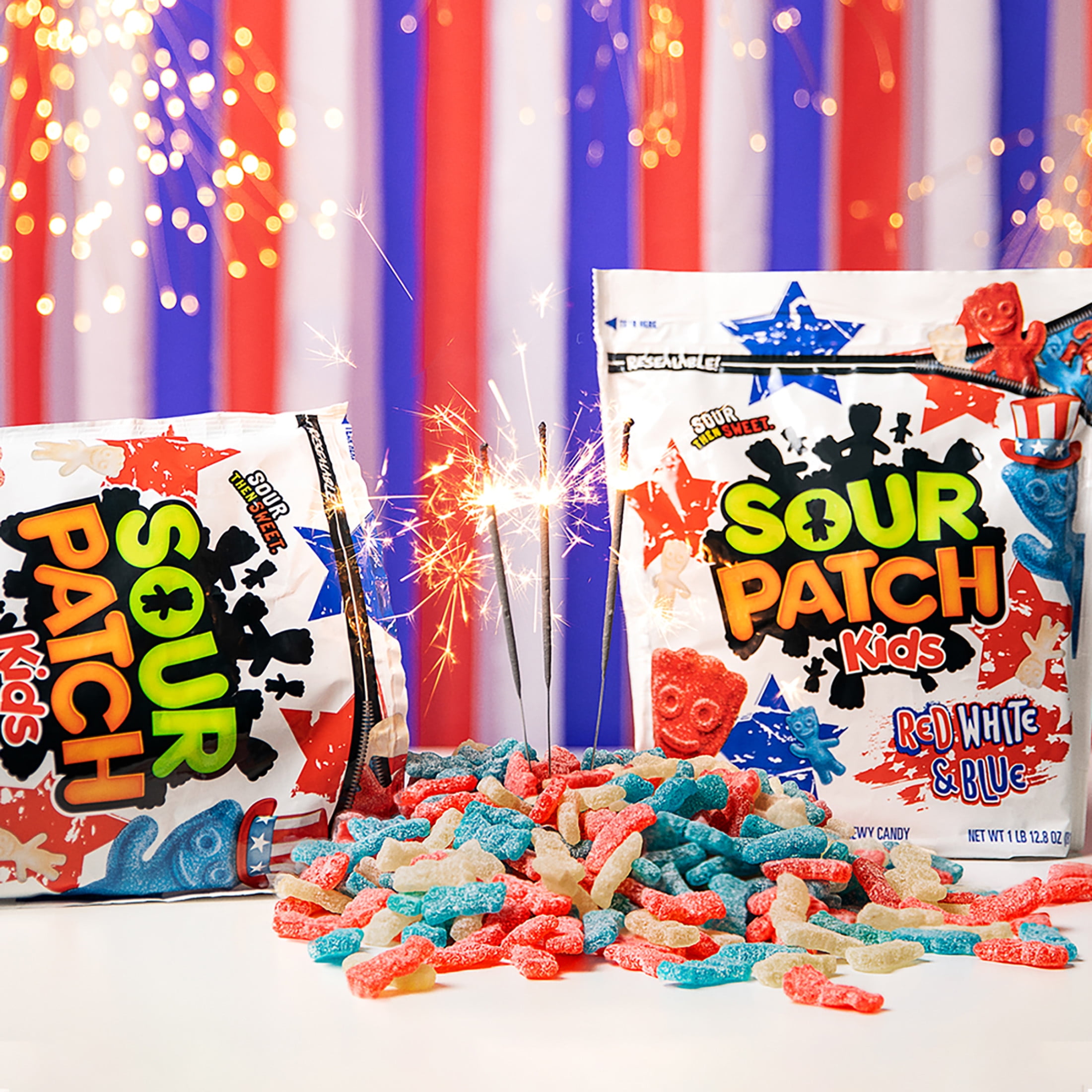 SOUR PATCH KIDS Red, White & Blue Soft & Chewy Gummy Candy, Bulk Candy, 1.8 lb