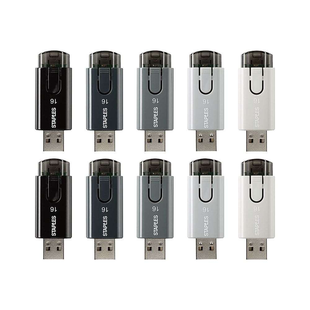 Staples 16GB USB 2.0 Flash Drive 10/Pack (52548) 2835813