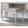 thumbnail image 1 of Highland Park Rustic Ivory Wood Vanity Bench, 1 of 5