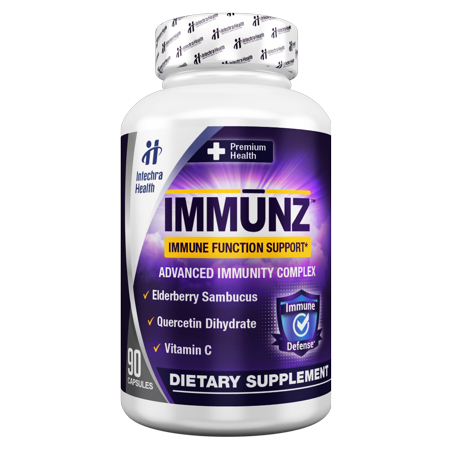IMMUNZ® Advanced Immunity Booster - Immune Defense Support Supplement with Elderberry, Quercetin and Vitamin C - 90 Capsules