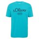 thumbnail image 4 of s.Oliver Camiseta para hombre, pack de 4 - básica, estampado logo, cuello redondo, algodón Rojo/Turquesa/Turquesa/Verde M (Medium), 4 of 7