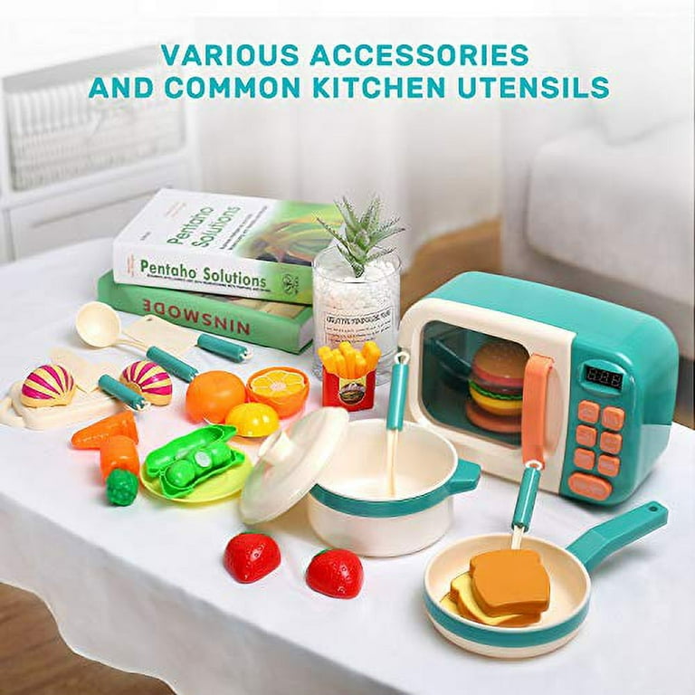  CUTE STONE Play Kitchen Accessories Set, Kids Cooking