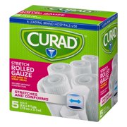Curad Stretch Rolled Gauze, 3" X 4.1 yds, 5 Count