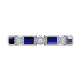 thumbnail image 3 of 0.60 Carat Diamond and Blue Sapphire Wedding Band Ring in 14K White Gold [1/10 Carat Diamond & 1/2 Carat Blue Sapphire], 3 of 6