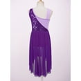 thumbnail image 4 of TSSOE Kids Girls Sequins Ballet Lyrical Dance Dress Performance Costume Contemporary Dancewear Purple 12, 4 of 7