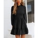thumbnail image 3 of Vestido de manga larga con dobladillo con volantes para mujer, vestido de manga larga para mujer, vestido de manga larga para mujer, vestido de mujer de mayor durabilidad, 3 of 7
