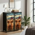 thumbnail image 6 of Dresser for Bedroom with 4 Storage Drawers Cute Cow Old Barn Farmhouse Cattle Animal Chest of Drawers Steel Framed Fabric Closet Organizers for Entryway, 6 of 7