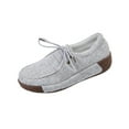 thumbnail image 1 of Chaussures de Course pour Femmes, Chaussures Décontractées Unies à Lacets devant, Bout Rond, Plates à Semelle Épaisse, Toutes Saisons, Mocassins pour Femmes, 1 of 9