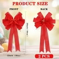 thumbnail image 2 of 2 Pack Christmas Tree Bows 12x20inch Large Burlap Wreath Bow with Glitter String for Christmas Tree Topper,Home Front Door Decor,Easter Bow, Valentines and Party Decor, 2 of 6
