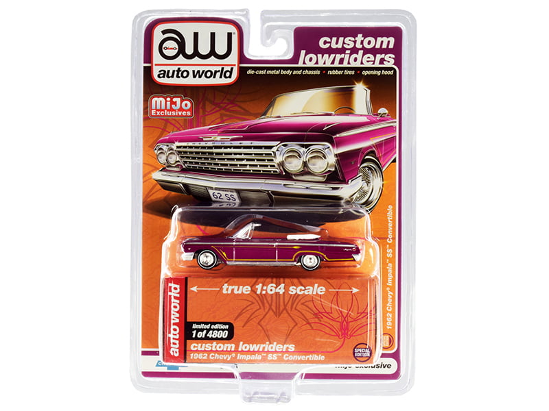 Auto World 1976 Cadillac Coupe Deville Low Riders 1:64 Burgundy CP7661 