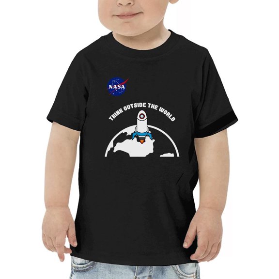 NASA Nasa Think Outside World T-Shirt Toddler -NASA Designs, 4 Toddler