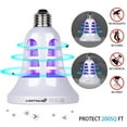 thumbnail image 2 of LIGHTSMAX Bug Zapper Light Bulb - 2 in 1 Electronic Insect Killer, Mosquito Killer, Fly Killer UV Lamp, 110V E26/E27 Light Bulb Socket Base for Indoor and Outdoor（White）, 2 of 7