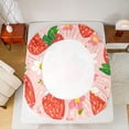 thumbnail image 5 of Castle Fairy Kawaii Red Strawberry 3Pcs Twin Sheet Sets for Teens Girls Women,Cute Flower Twin Fitted Sheet,Polka Dots Breathable Flat Sheet,Lightweight Room Decor, 5 of 7