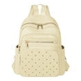 thumbnail image 2 of Laptop Backpack Purse for Women Leather Mini Backpack Work Travel Top Handle Satchel Beige 1pc, 2 of 9