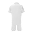 thumbnail image 5 of Uooqdmx Mens T-shirts Mens Shorts Summer Breathable Two Wrinkled Shirt Shorts Set Textured Beach Suit 2 Piece Sets for Men White M, 5 of 5