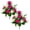 Pink-2Pcs, variant on Artificial Cemetery Flower Saddle, Memorial Rose Bouquet for Grave Headstone, Outdoor UV Resistant Flowers, Realistic Silk Arrangement for Father's Day Decor