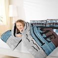 thumbnail image 4 of jejeloiu Happy Lake House Queen Comforter Set,Black Paddles Bedding Comforter Set For Boys Girls Reversible 3-Piece, 4 of 8