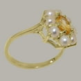 thumbnail image 3 of LBG British Made 14k Yellow Gold Natural Citrine & Cultured Pearl Womens Cluster Ring - 33 size options - Size 11.25, 3 of 6