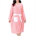 thumbnail image 2 of Kaemgyyd Robes for Women Fluffy Fuzzy V Neck Bath Robe Knee Length Bathrobe Bow Front Ladies Outfits（Watermelon Red,One Size）, 2 of 7