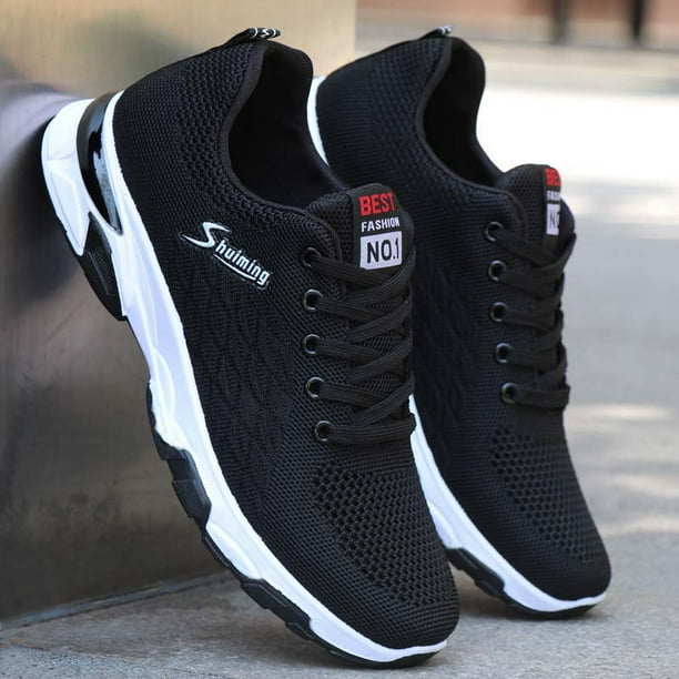 Zapatos deportivos transpirables de primavera y otoño para hombre, zapatos deportivos informales que combinan con todo, zapatos tejidos voladores, zapatos deportivos para hombre