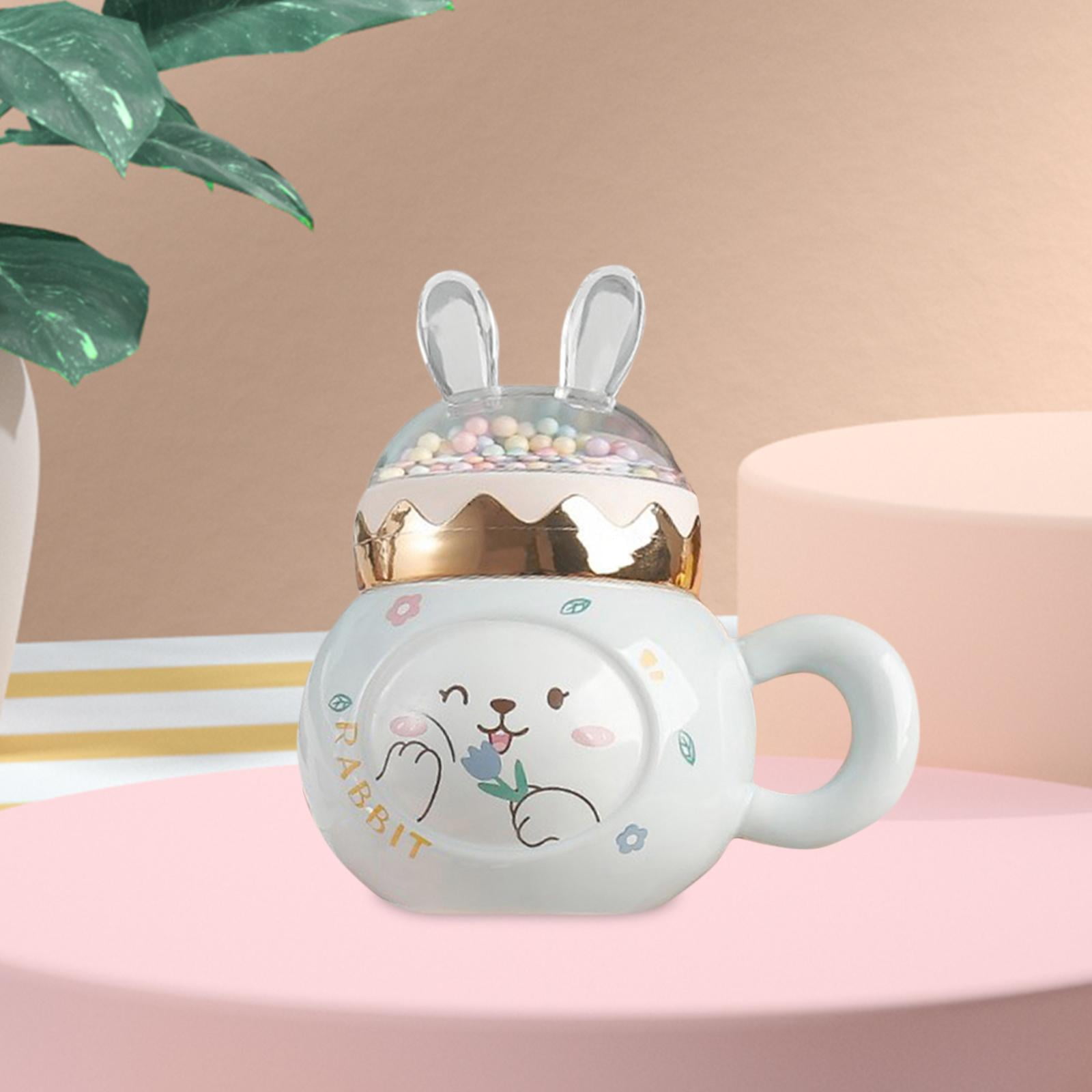 Nishiyuenyi Coffee Mugs Ceramic Cup Novelty with Handle and Lid 400ml Espresso Latte Mug for White