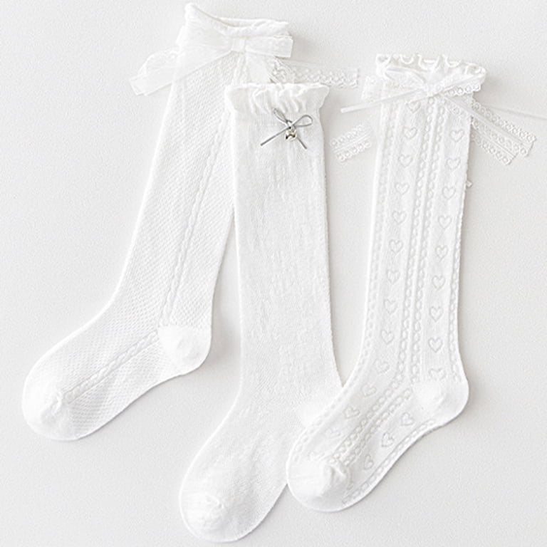 girls' casual & dress socks Jfopqvsm Girls MidCalf Socks Lace & Ruffle Knee High Socks Casual Dress Socks Long Tube (3-12y), Infant Unisex, Size: 9-12 Years, Blue