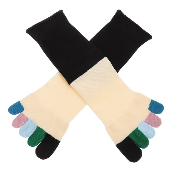 Worgeous 1 Toe Socks Five Finger Socks Crew Athletic Running Socks Comfortable Fit For Running Yoga Pilates And Daily Wear