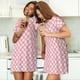 thumbnail image 4 of Easygdp Irregular Plaid Camisón de manga corta para mujer, informal, estampado, 4 of 6