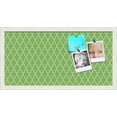 thumbnail image 2 of PinPix ArtToFrames 10x22 Custom Cork Bulletin Board Quatrefoil Green   Poster Board Has a Fabric Style Canvas Finish, Framed in Satin White Frame (PinPix-281), 2 of 6