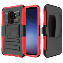 GSA Rubberized Holster Case w/Kickstand for Samsung S9 Plus - Black/Red