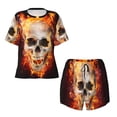 thumbnail image 4 of Naloa Satanic Skull Women's Short-Sleeved Pajama Set, Loungewear, Summer pajamas, Breathable Cozy - 4X-Large, 4 of 9
