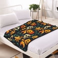 thumbnail image 3 of Pofeuu Halloween Skull Print Bed Blanket, Soft Flannel Blankets for Bed,Sofa, Couch, Chair, 50 X 60 Inches, Double Layer, 3 of 8