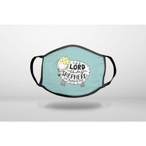Psalm 23 - The Lord is My Shepherd - 3-Ply Reusable Soft Cloth Face Covering, Unisex, Cotton Inner Layer