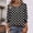 Black, variant on Zysthvn Polka Dot Women Tops Summer Casual 3/4 Sleeve Womens Blouse Crew Neck Button