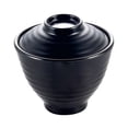 thumbnail image 4 of UPKOCH Soup Rice Bowl Faux Ceramic Bowl With Lid, 4in Japanese Ramen Bowl Frosted Threaded Design For Home Restaurant (Black), 4 of 8