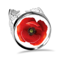thumbnail image 1 of Red Flower Painting Big Corn Ring Adjustable Love Wedding Engagement, 1 of 3