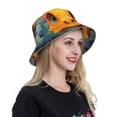 thumbnail image 5 of Kll Colorful Flower Chameleon Bucket Hat for Women Men Packable Travel Beach Sun Hat Outdoor Rave Accessories Reflective Fisherman Cap, 5 of 6