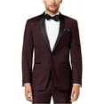 thumbnail image 2 of Tallia Mens Twill Two Button Blazer Jacket, Red, 40 Short, 2 of 2