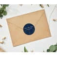 thumbnail image 2 of Darling Souvenir Round 45 Pcs Dandelion Wishes Save The Date Stickers Personalized Bride Groom Names And Date Envelope Seals - Navy Blue, 2 of 4