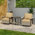 thumbnail image 2 of EAGLE PEAK Classic Wicker Patio Bistro Set of 3, Outdoor Furniture with 360° Swivel Rocker Chair and Side Table，Beige/Tan, 2 of 9