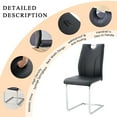 thumbnail image 5 of Set of 2 Black PU Dining Chairs with Silver Metal Legs for Office, Restaurant & Kitchen, 5 of 10