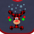 thumbnail image 4 of Inktastic Cute Flannel Reindeer with Christmas Bulbs and Snowflakes Boys or Girls Baby Bib, 4 of 4
